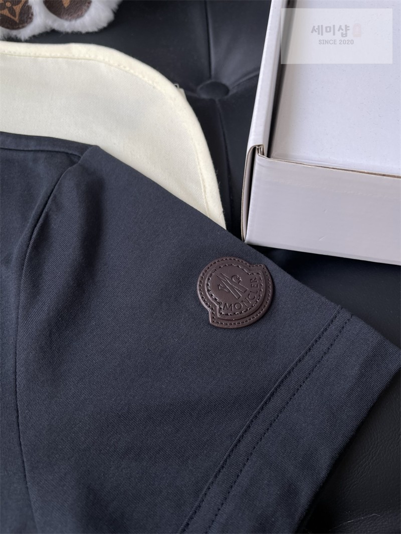 Moncler 몽클레어 마크라메 트리밍 코튼 티셔츠 블랙 의류 27번 이미지