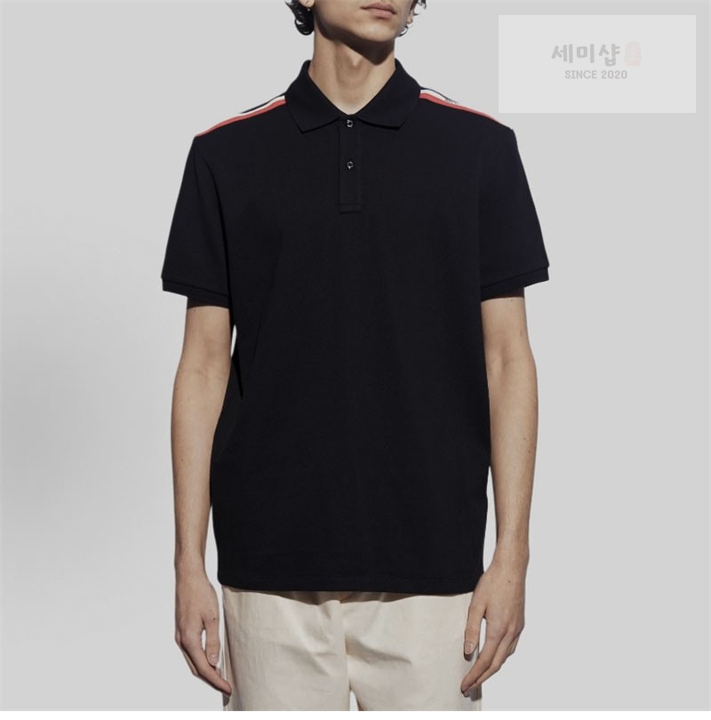 Moncler 몽클레어 스트라이프 트리밍 로고 패치 폴로 셔츠 의류 3번 이미지