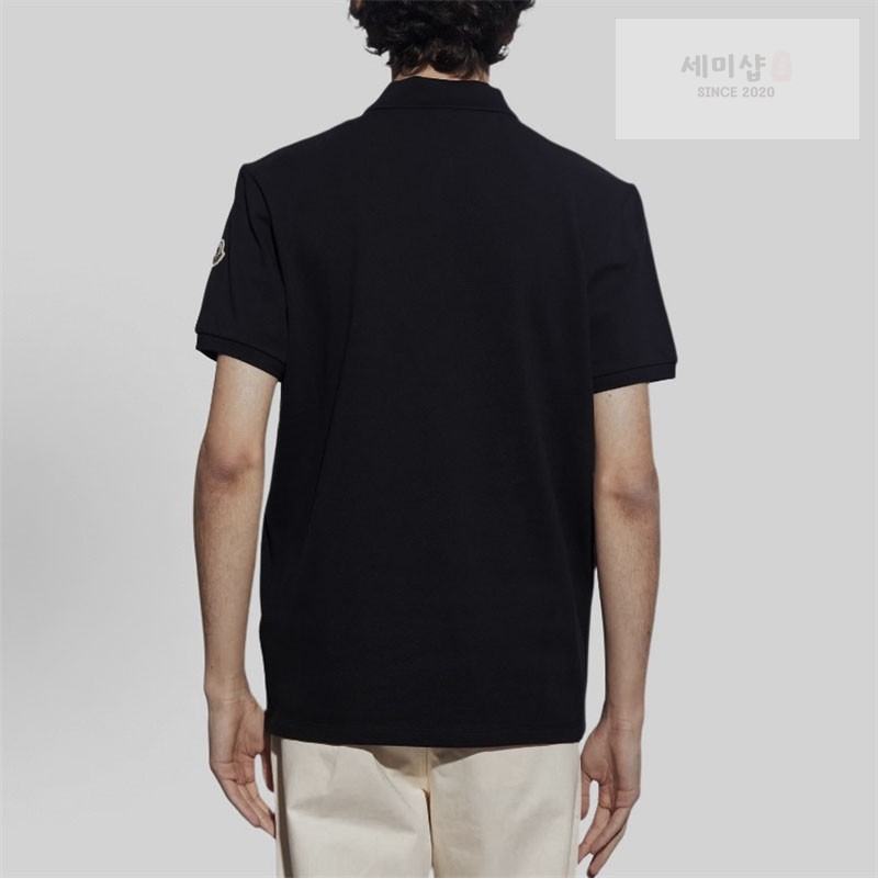 Moncler 몽클레어 스트라이프 트리밍 로고 패치 폴로 셔츠 의류 4번 이미지