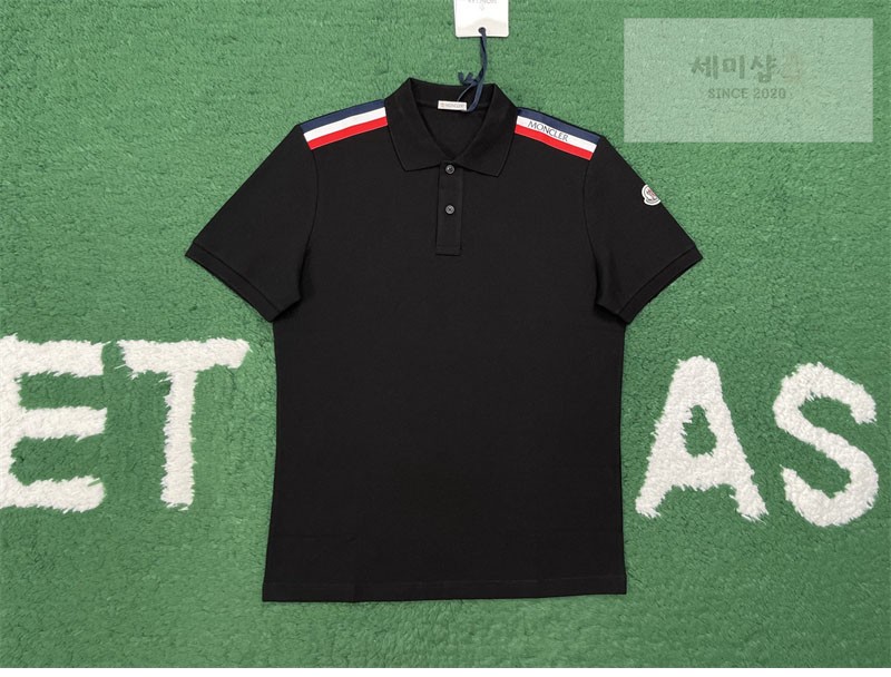 Moncler 몽클레어 스트라이프 트리밍 로고 패치 폴로 셔츠 의류 5번 이미지