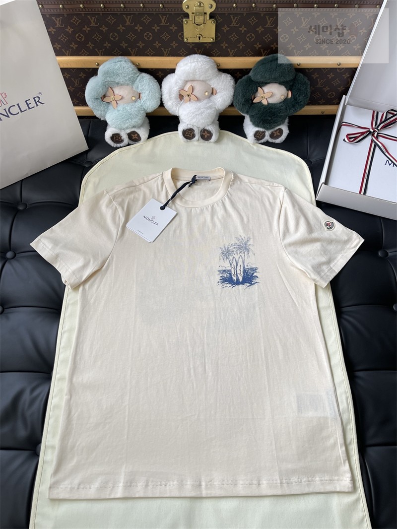 Moncler 몽클레어 야자수 서프보드 그래픽 프린트 반팔 티셔츠 블랙 의류 23번 이미지