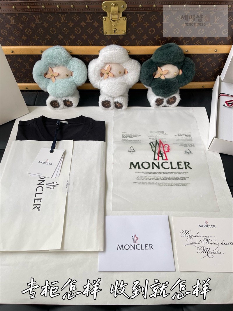 Moncler 몽클레어 야자수 서프보드 그래픽 프린트 반팔 티셔츠 블랙 의류 33번 이미지