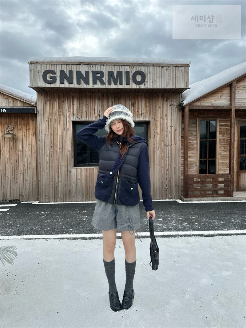 Moncler 몽클레어 울 캐시미어 블렌드 패딩 집업 가디건 베이지 의류 3번 이미지