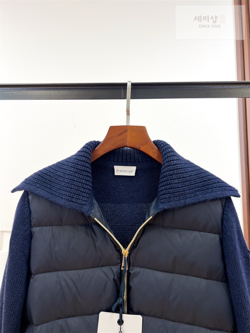 Moncler 몽클레어 울 캐시미어 블렌드 패딩 집업 가디건 베이지 의류 6번 이미지