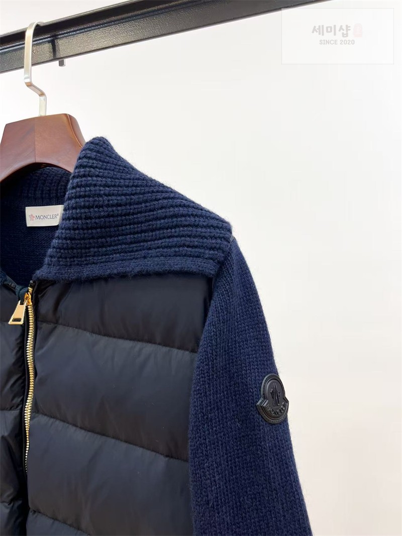 Moncler 몽클레어 울 캐시미어 블렌드 패딩 집업 가디건 베이지 의류 7번 이미지