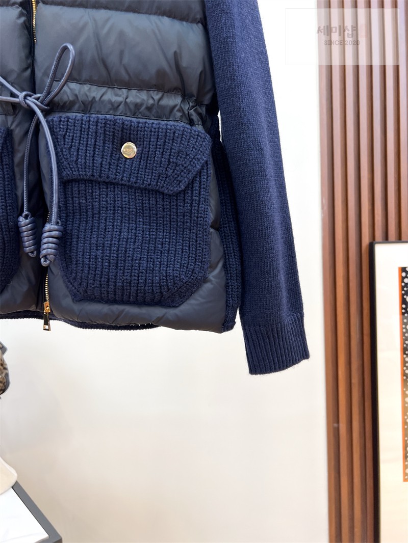 Moncler 몽클레어 울 캐시미어 블렌드 패딩 집업 가디건 베이지 의류 8번 이미지