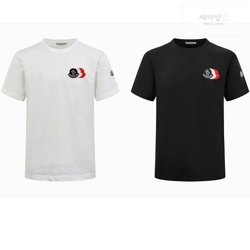 몽클레어 몽클레어 자수 트라이컬러 로고 반팔 티셔츠 화이트 의류 2번 이미지