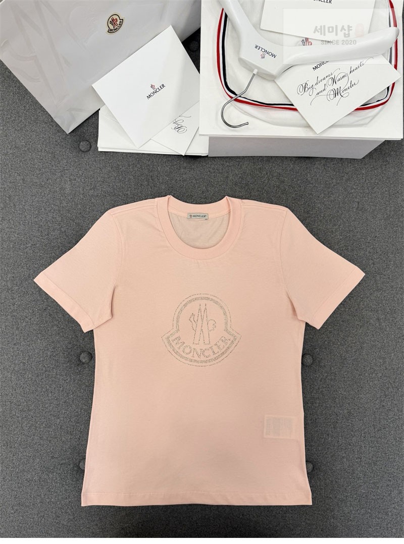 Moncler 몽클레어 크리스탈 로고 티셔츠 화이트 의류 6번 이미지