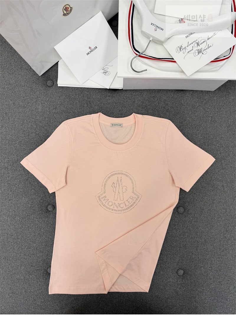Moncler 몽클레어 크리스탈 로고 티셔츠 화이트 의류 8번 이미지
