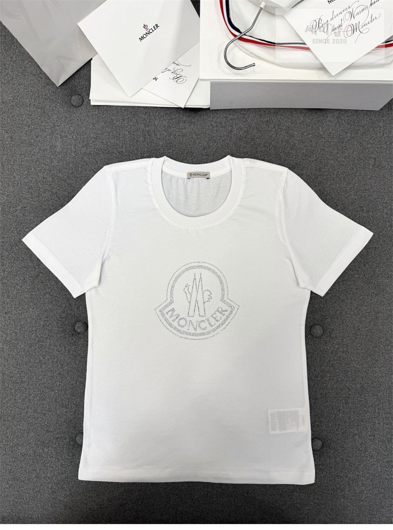 Moncler 몽클레어 크리스탈 로고 티셔츠 화이트 의류 25번 이미지