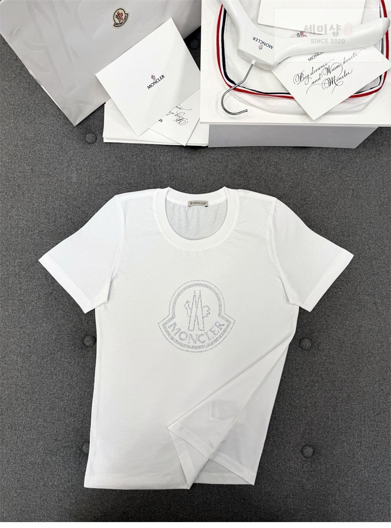 Moncler 몽클레어 크리스탈 로고 티셔츠 화이트 의류 26번 이미지
