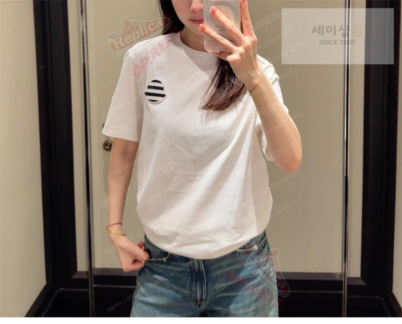 Moncler 몽클레어 트라이컬러 로고 코튼 티셔츠 블랙 의류 1번 이미지