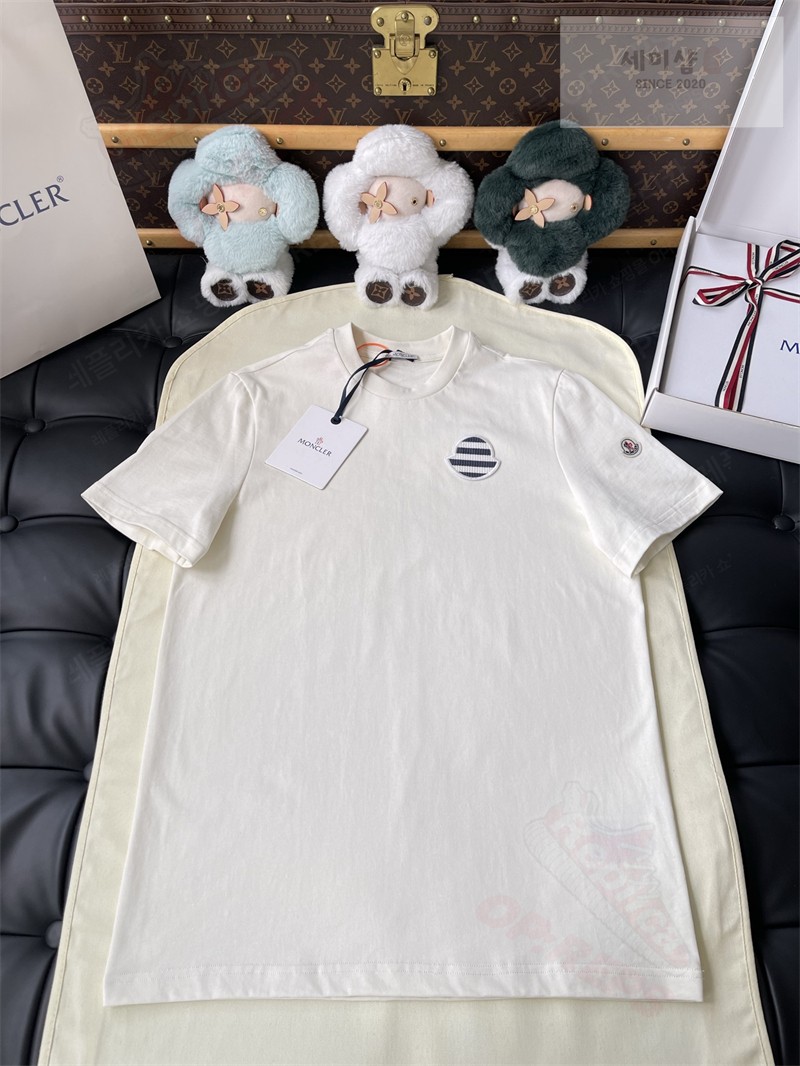 Moncler 몽클레어 트라이컬러 로고 코튼 티셔츠 블랙 의류 13번 이미지