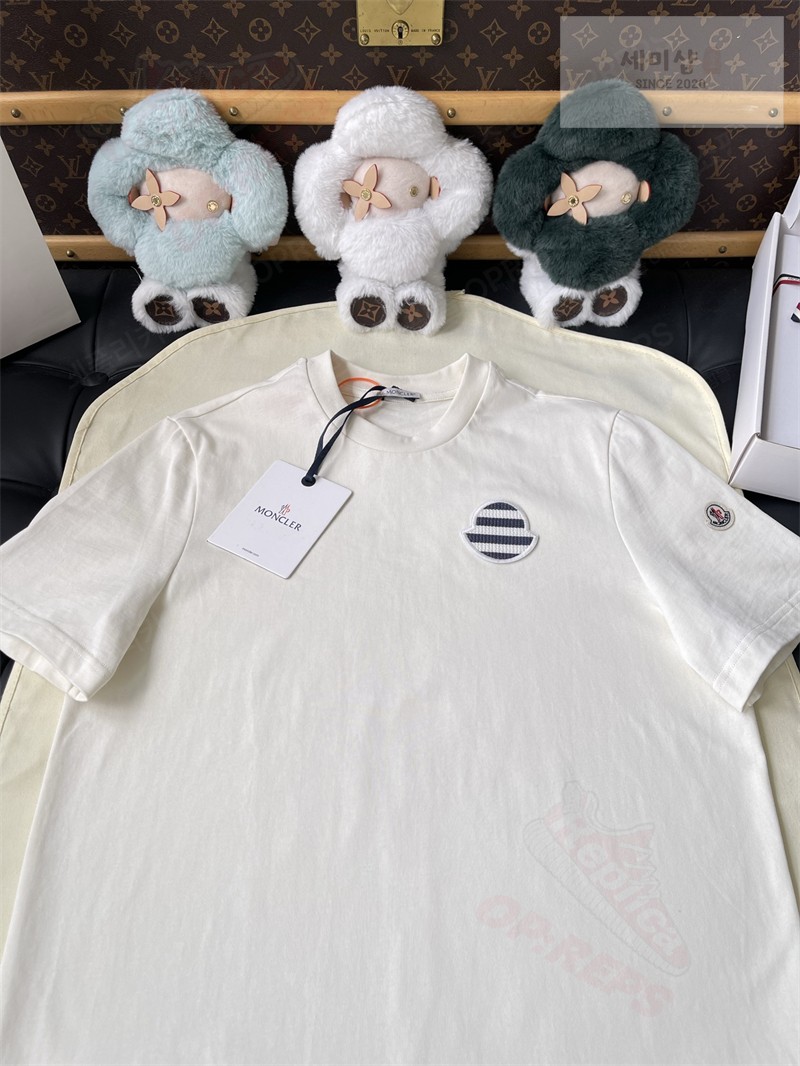 Moncler 몽클레어 트라이컬러 로고 코튼 티셔츠 블랙 의류 14번 이미지