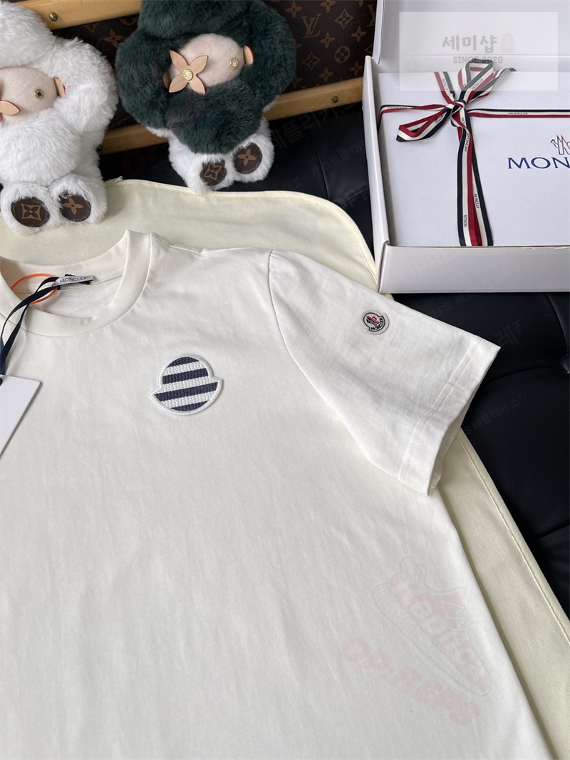 Moncler 몽클레어 트라이컬러 로고 코튼 티셔츠 블랙 의류 15번 이미지