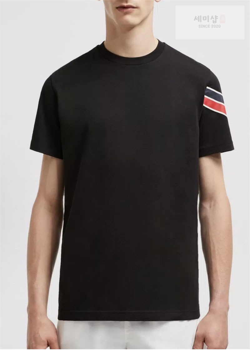 Moncler 몽클레어 트라이컬러 숄더 스트라이프 반팔 티셔츠 의류 4번 이미지