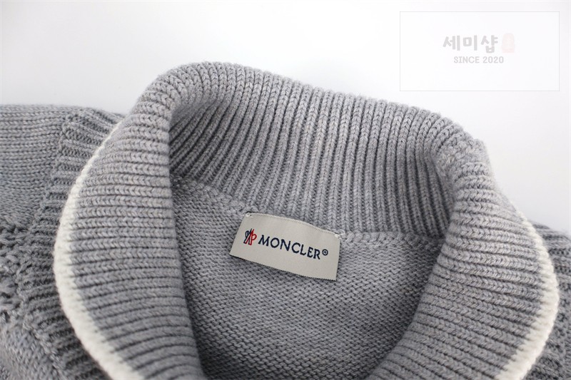 Moncler 몽클레어 패치로고 골지 터틀넥 니트 스웨터 블랙 의류 12번 이미지