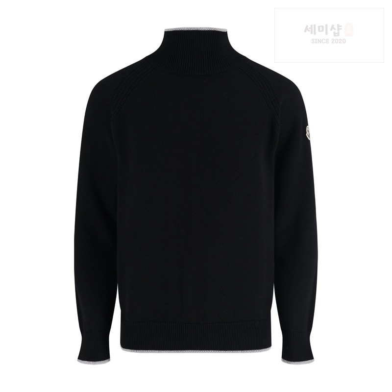 Moncler 몽클레어 패치로고 골지 터틀넥 니트 스웨터 블랙 의류 14번 이미지