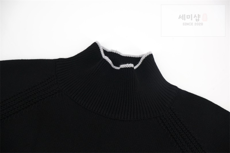 Moncler 몽클레어 패치로고 골지 터틀넥 니트 스웨터 블랙 의류 16번 이미지