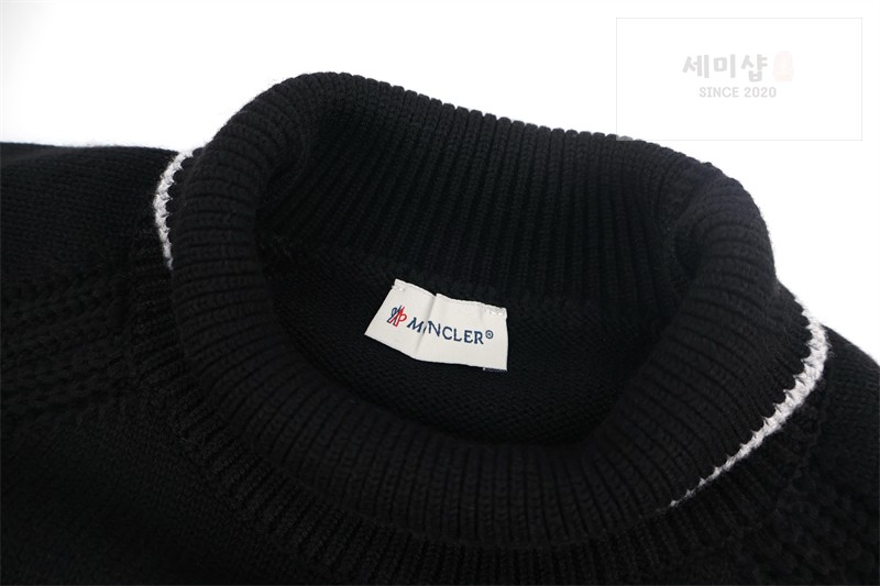 Moncler 몽클레어 패치로고 골지 터틀넥 니트 스웨터 블랙 의류 20번 이미지