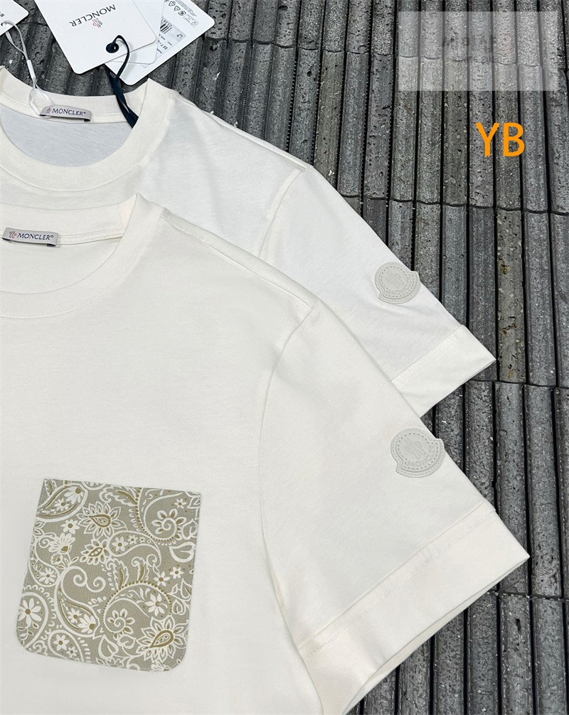 Moncler 몽클레어 페이즐리 프린트 포켓 코튼 티셔츠 블랙 의류 30번 이미지