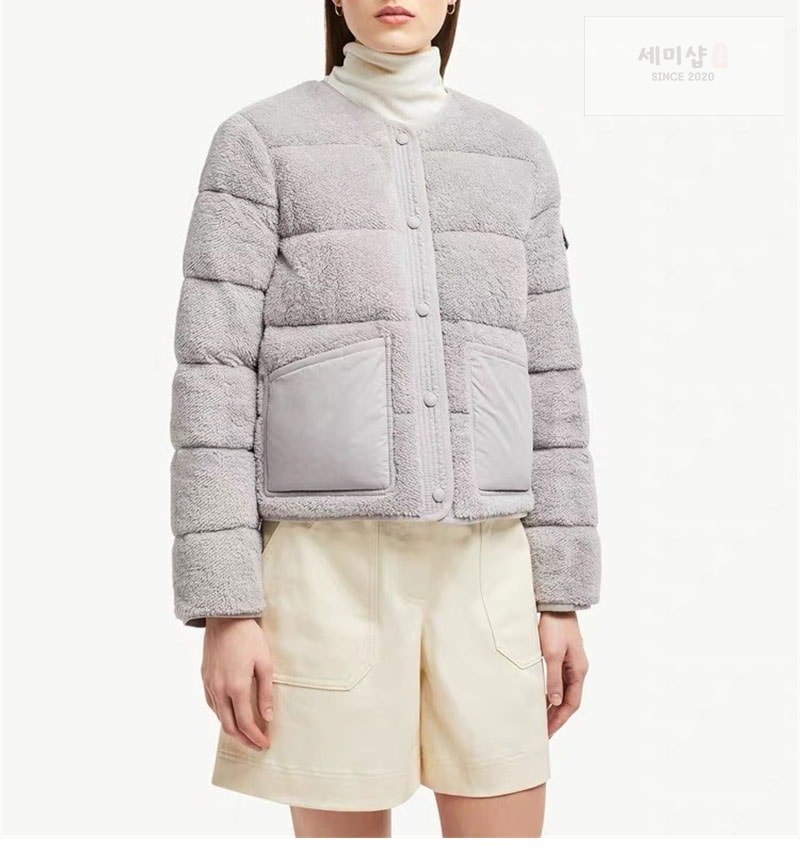 Moncler 몽클레어 플로이라크 테디 숏 다운 자켓 화이트 의류 3번 이미지