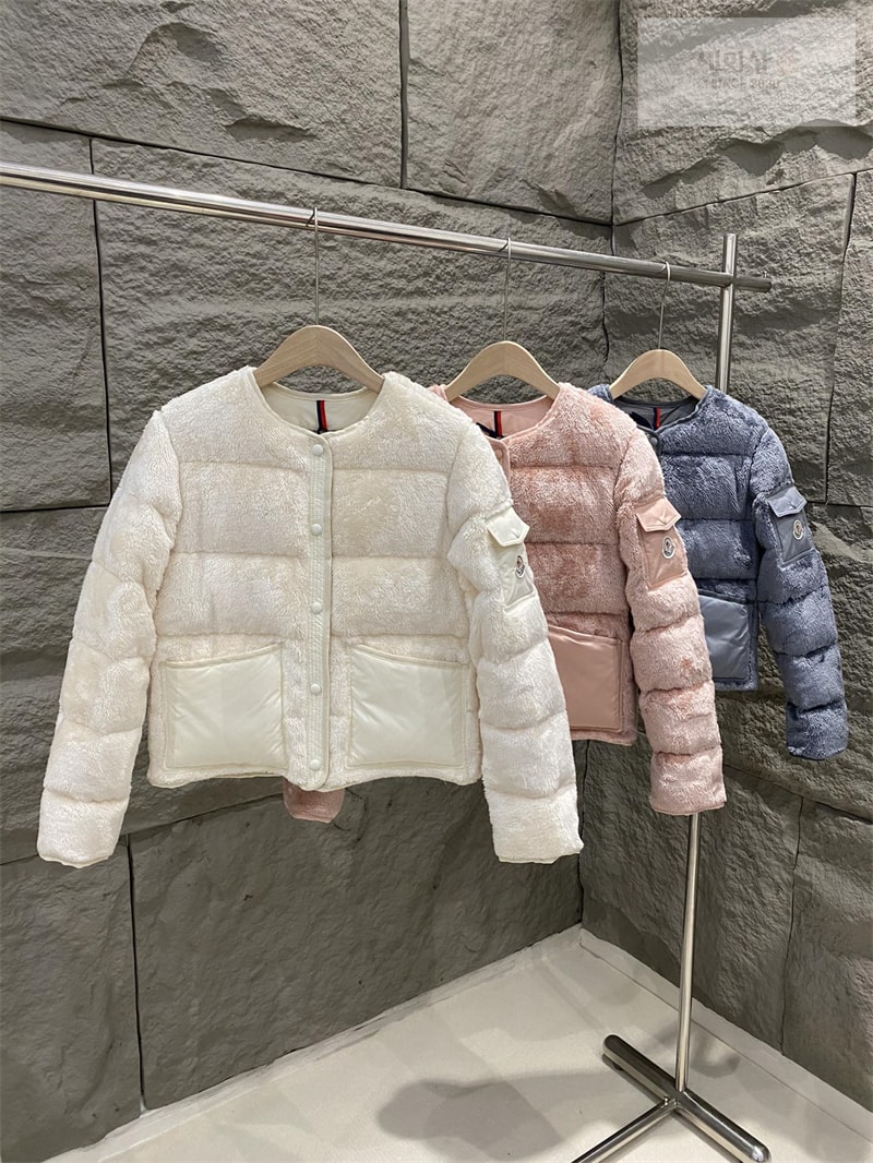 Moncler 몽클레어 플로이라크 테디 숏 다운 자켓 화이트 의류 5번 이미지