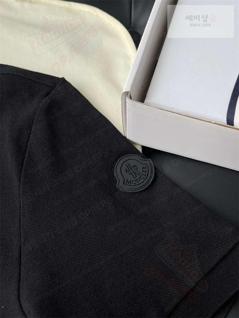 Moncler 몽클레어 하프 집업 로고 패치 코튼 피케 폴로 셔츠 의류 18번 이미지