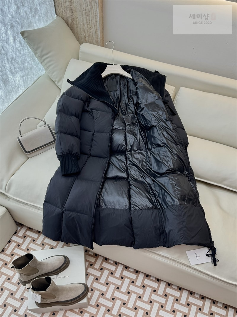 Moncler 몽클레어 Brerelle 브레렐 롱 다운 패딩 자켓 네이비 의류 4번 이미지