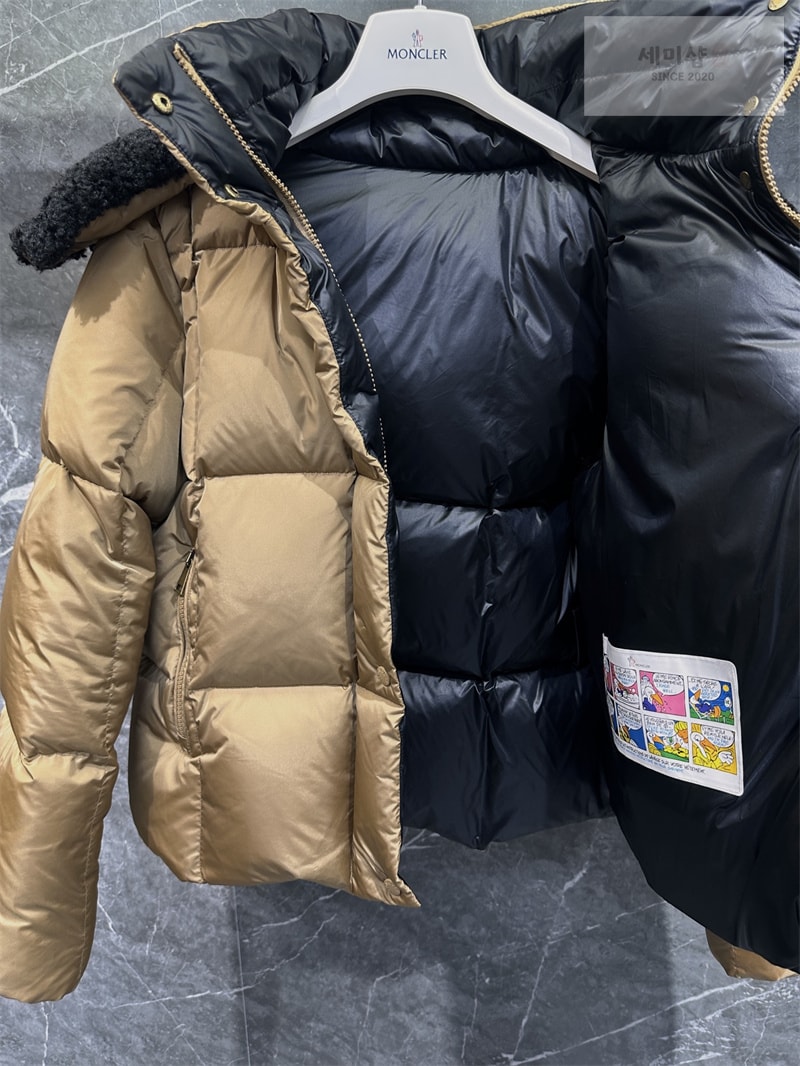 Moncler 몽클레어 Castelnou 카스텔노우 스퀘어 퀼팅 후드 숏 다운 패딩 자켓 브라운 의류 8번 이미지