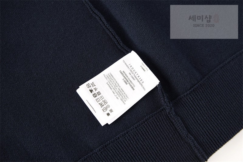 Moncler 몽클레어 M 로고 아플리케 코튼 블렌드 스웨터 네이비 의류 9번 이미지