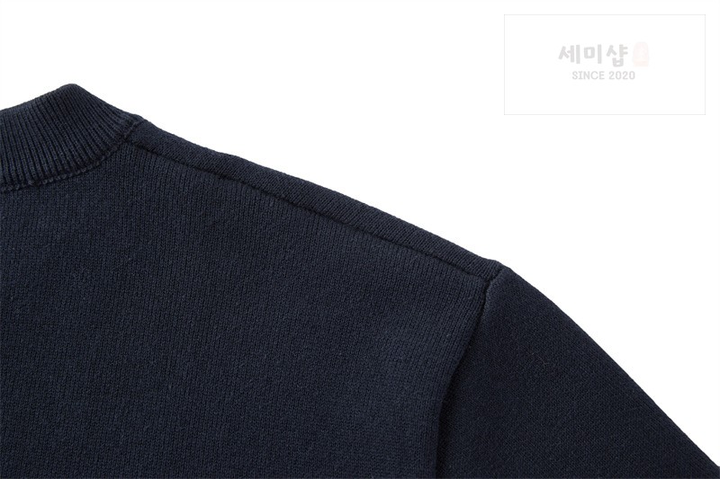 Moncler 몽클레어 M 로고 아플리케 코튼 블렌드 스웨터 네이비 의류 13번 이미지