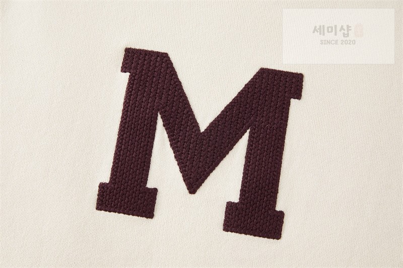 Moncler 몽클레어 M 로고 아플리케 코튼 블렌드 스웨터 네이비 의류 17번 이미지