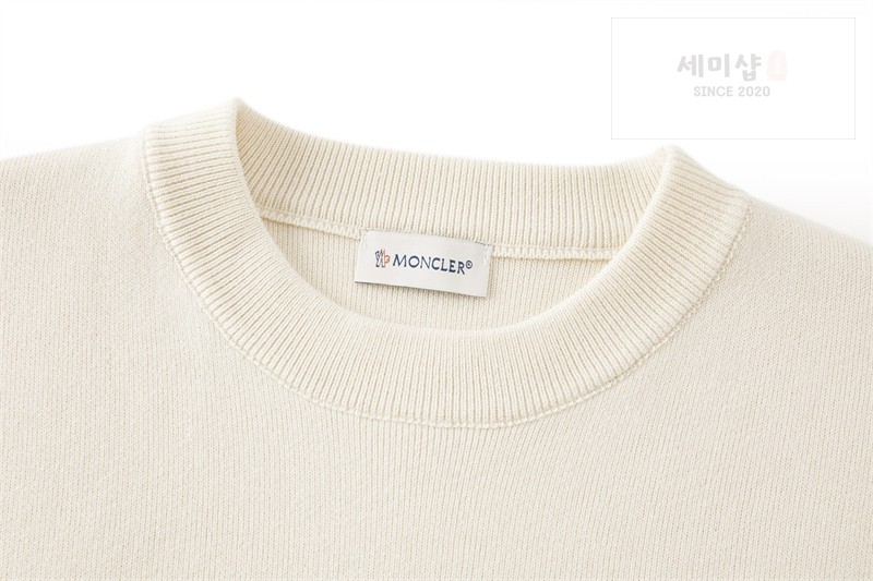 Moncler 몽클레어 M 로고 아플리케 코튼 블렌드 스웨터 네이비 의류 22번 이미지