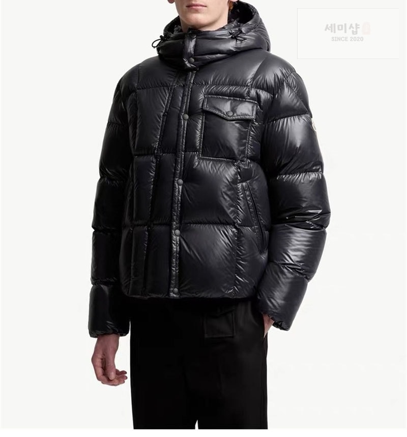 Moncler 몽클레어 Serfanto 세르판토 후드 숏 다운 패딩 자켓 블랙 의류 11번 이미지