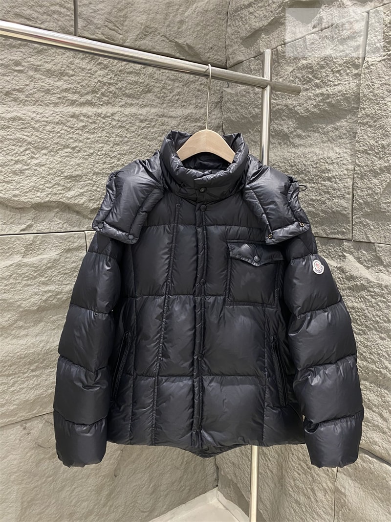 Moncler 몽클레어 Serfanto 세르판토 후드 숏 다운 패딩 자켓 블랙 의류 2번 이미지