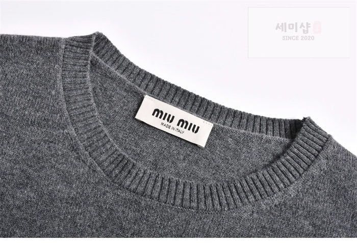Miu Miu 미우미우 로고 울 반팔 니트 의류 6번 이미지