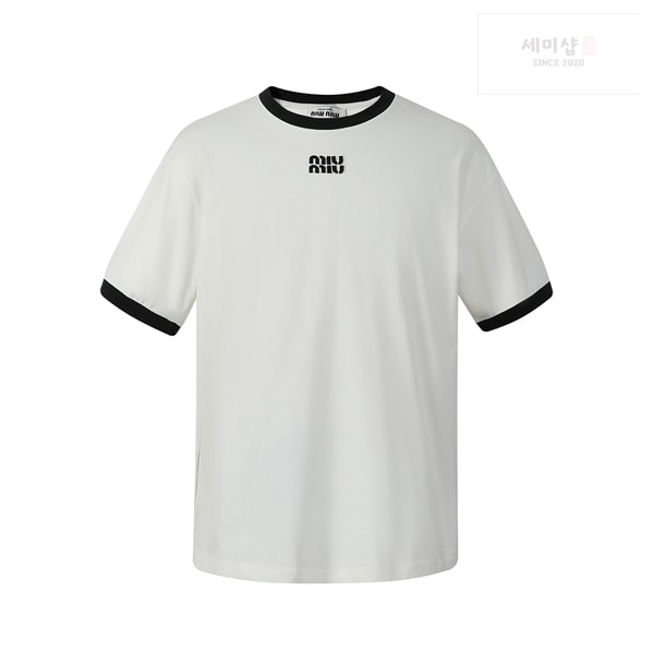 Miu Miu 미우미우 로고 24ss 크루넥 반팔 티셔츠 의류 7번 이미지