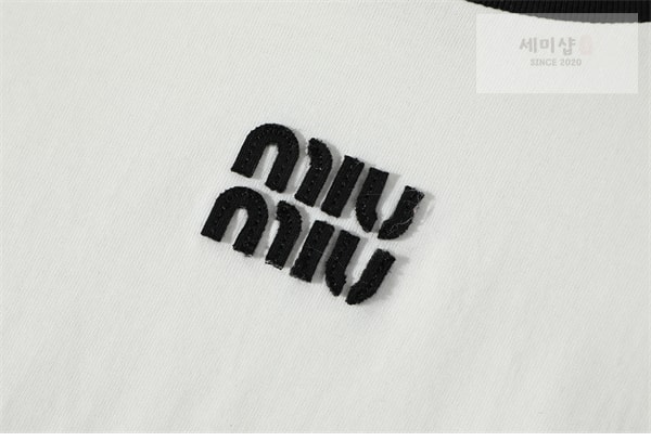 Miu Miu 미우미우 로고 24ss 크루넥 반팔 티셔츠 의류 9번 이미지