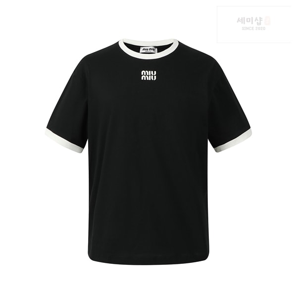 Miu Miu 미우미우 로고 24ss 크루넥 반팔 티셔츠 의류 15번 이미지