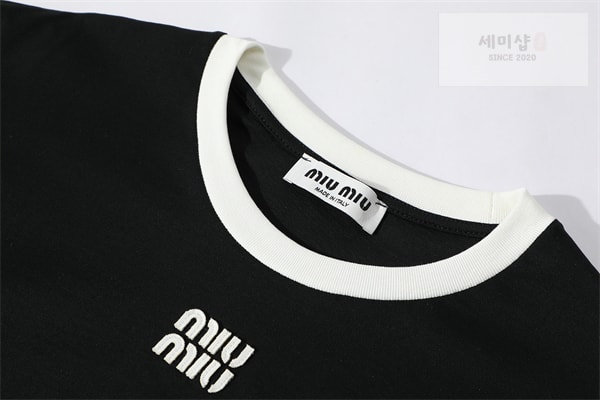 Miu Miu 미우미우 로고 24ss 크루넥 반팔 티셔츠 의류 23번 이미지