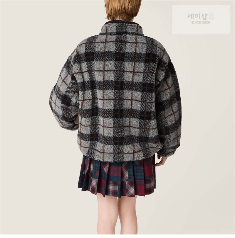 미우미우 미우미우 체크 테디 집업 자켓 레플리카 4번 이미지 - 의류 | 세미샵 레플리카 사이트
