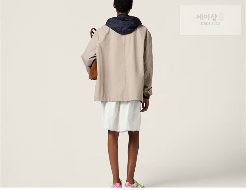Miu Miu 미우미우 파나마 코튼 테크니컬 퐁제 블루종 자켓 의류 3번 이미지