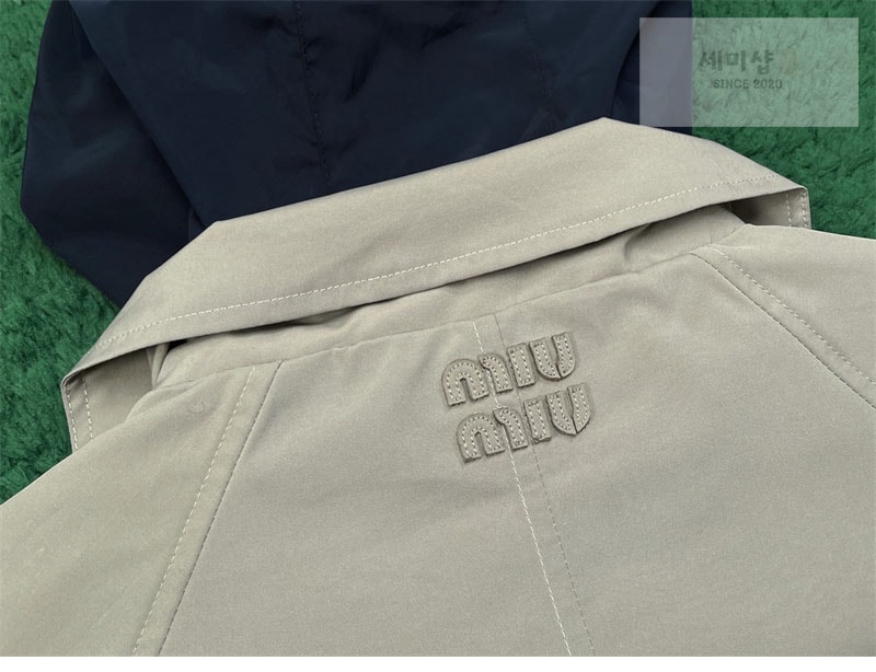 Miu Miu 미우미우 파나마 코튼 테크니컬 퐁제 블루종 자켓 의류 6번 이미지