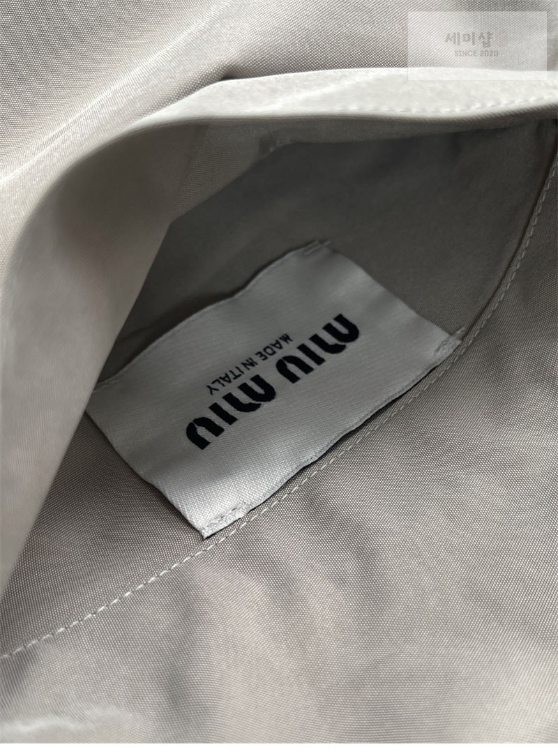 Miu Miu 미우미우 파나마 코튼 테크니컬 퐁제 블루종 자켓 의류 13번 이미지