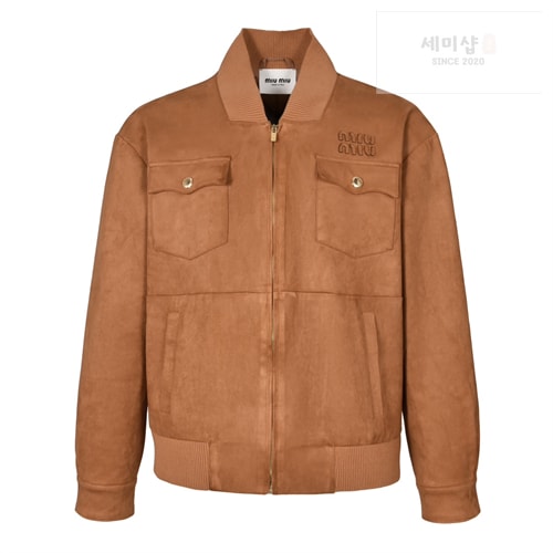 Miu Miu 미우미우 24FW 로고 스웨이드 나파 가죽 자켓 의류 5번 이미지
