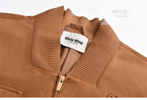 Miu Miu 미우미우 24FW 로고 스웨이드 나파 가죽 자켓 의류 7번 이미지