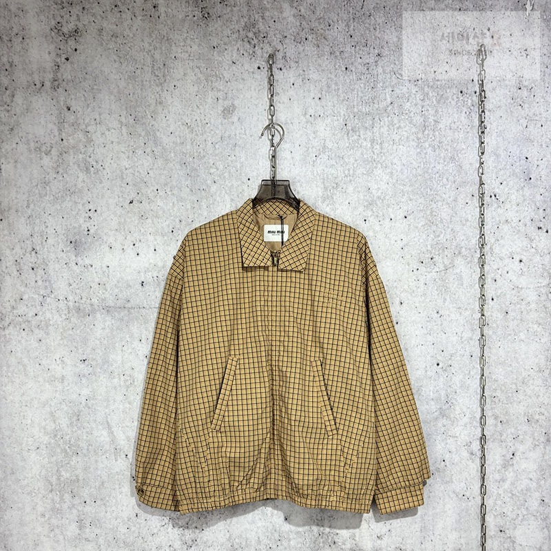 Miu Miu 미우미우 24SS 로고 체크 자켓 의류 1번 이미지