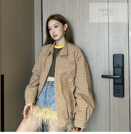 Miu Miu 미우미우 24SS 로고 체크 자켓 의류 3번 이미지