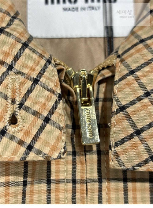 Miu Miu 미우미우 24SS 로고 체크 자켓 의류 9번 이미지